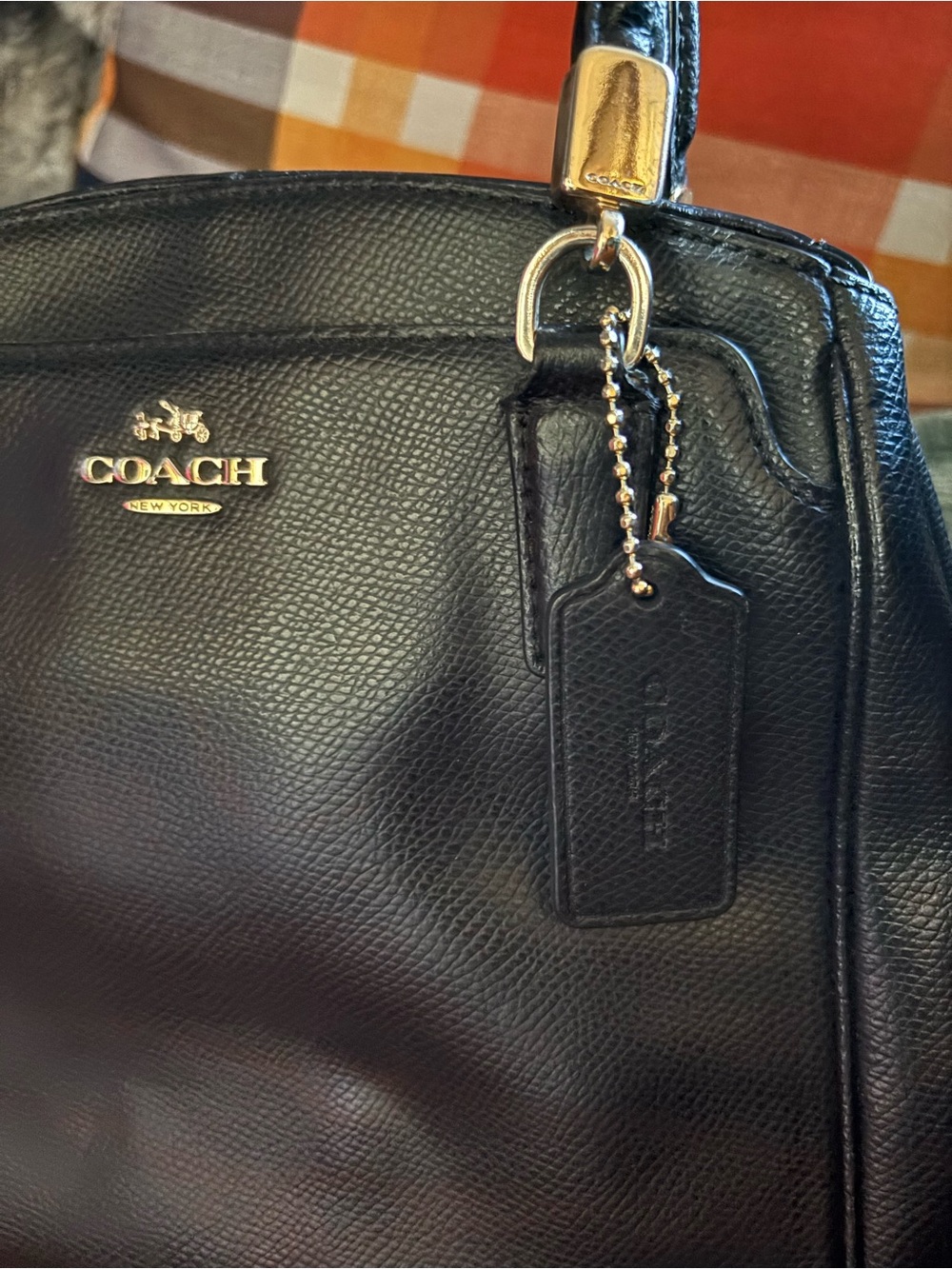 Coach Black Pebbled Leather Satchel Purse Handbag - Picture 3 of 16